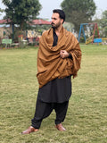 BROWN WOOL PLAIN SHAWL